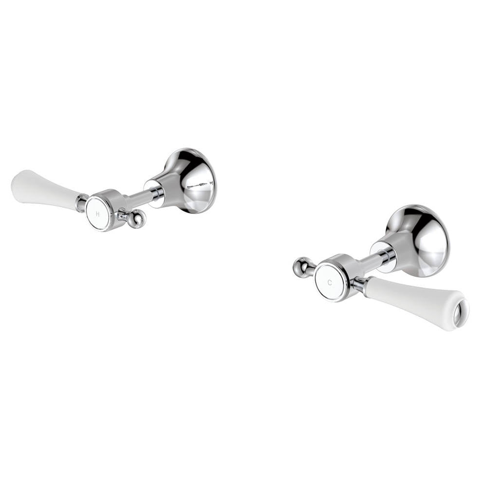 Lillian Lever Wall Top Assemblies, Chrome & Ceramic