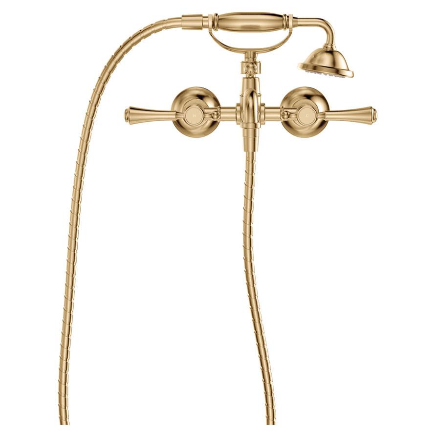Lillian Lever Exposed Bath Tap Set with Hand Shower, Urban Brass