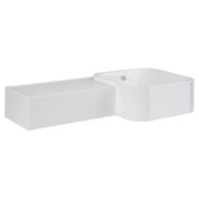 RAK Petit Square Wall Basin, Left Edge, No Tap Hole, Alpine White