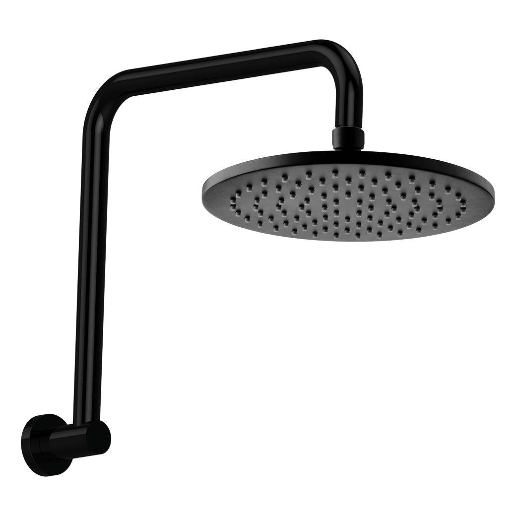 Hustle Round Gooseneck Shower Arm Set, Matte Black