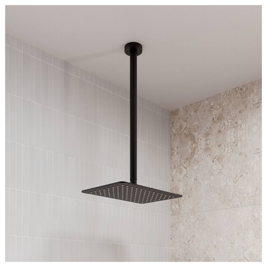 Koko Rectangular Shower Head, Matte Black