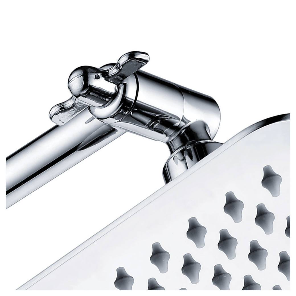 Slice Square Swivel Arm Wall Shower, Chrome