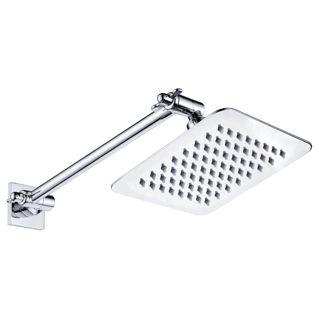 Slice Square Swivel Arm Wall Shower, Chrome