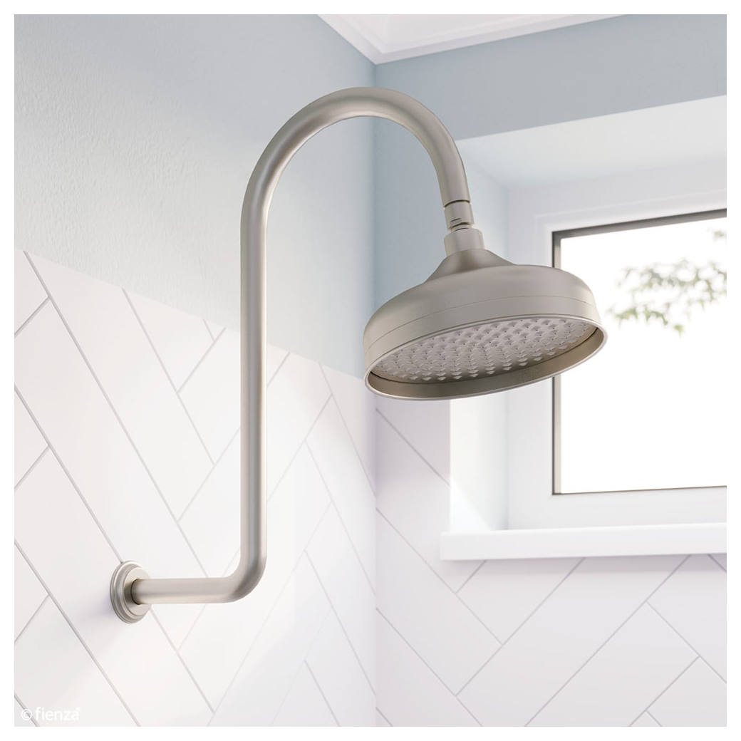 Lillian Wall Arm Shower Set, Brushed Nickel