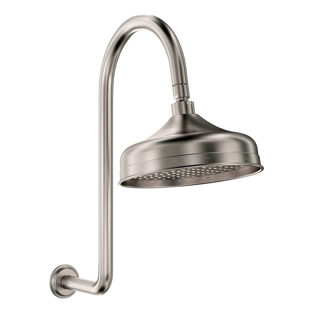Lillian Wall Arm Shower Set, Brushed Nickel