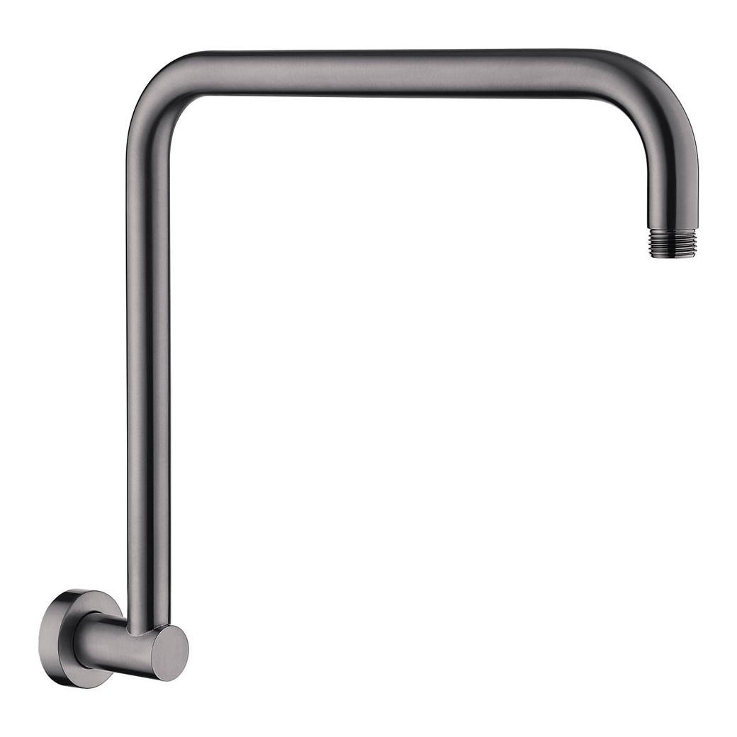 Round Fixed Gooseneck Shower Arm, Gun Metal