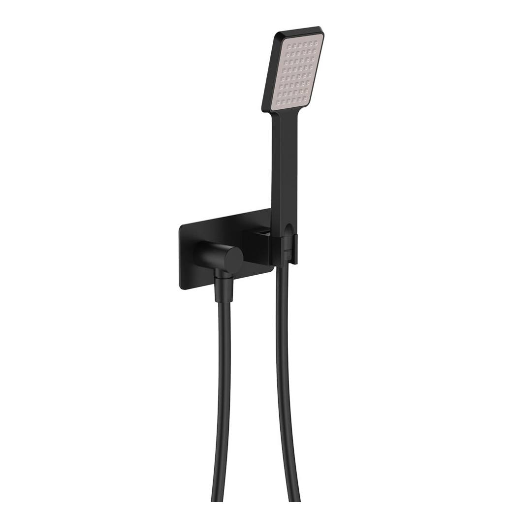 Koko Hand Shower, Soft Square Plate, Matte Black