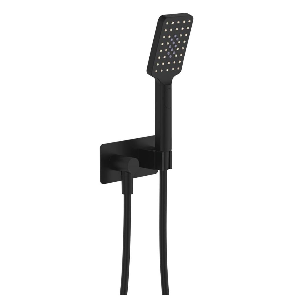Tono Hand Shower, Soft Square Plate, Matte Black