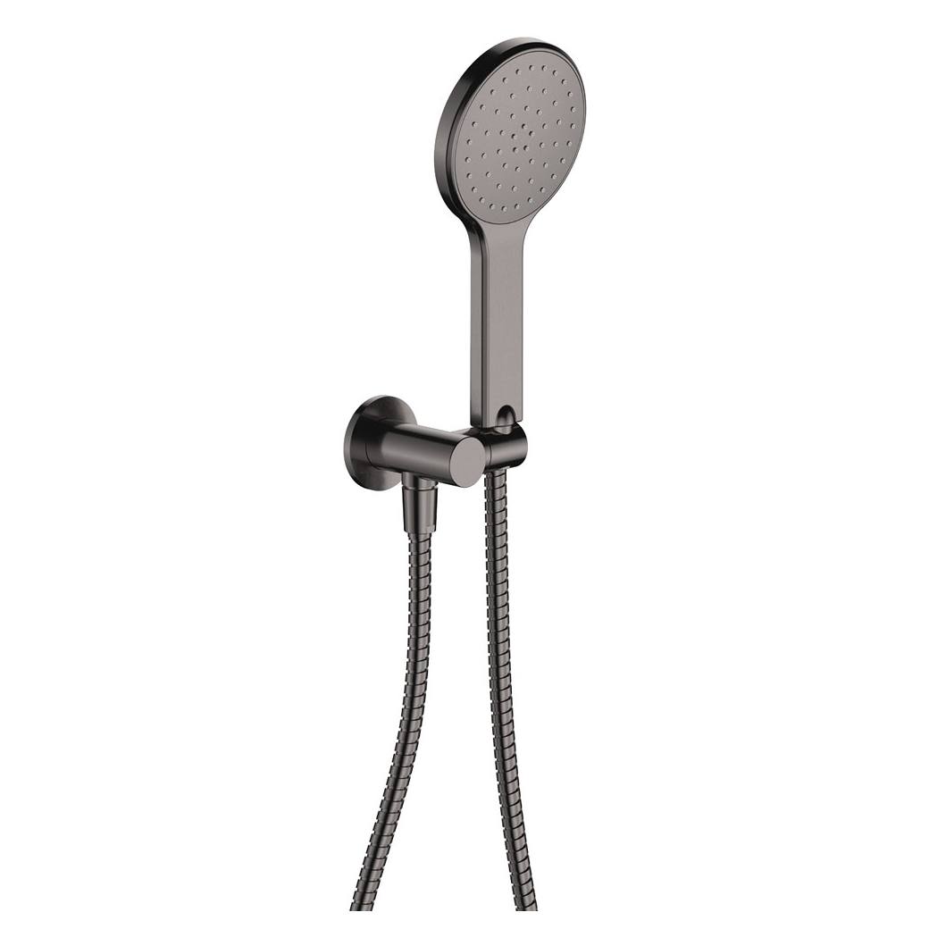 Kaya Hand Shower, Round Plate, Gun Metal
