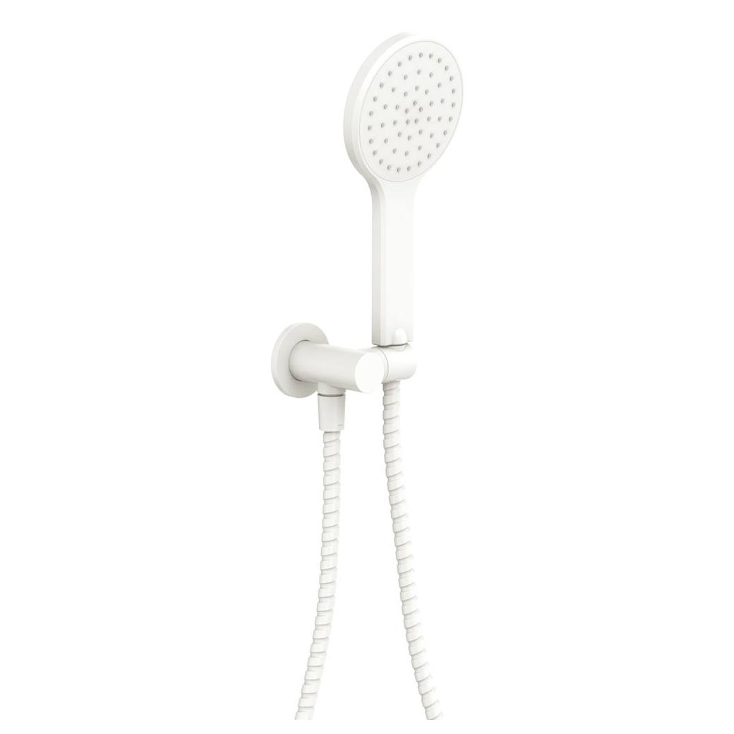 Kaya Hand Shower, Round Plate, Matte White
