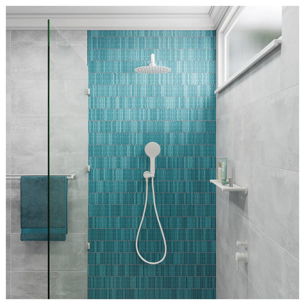 Kaya Hand Shower, Round Plate, Matte White