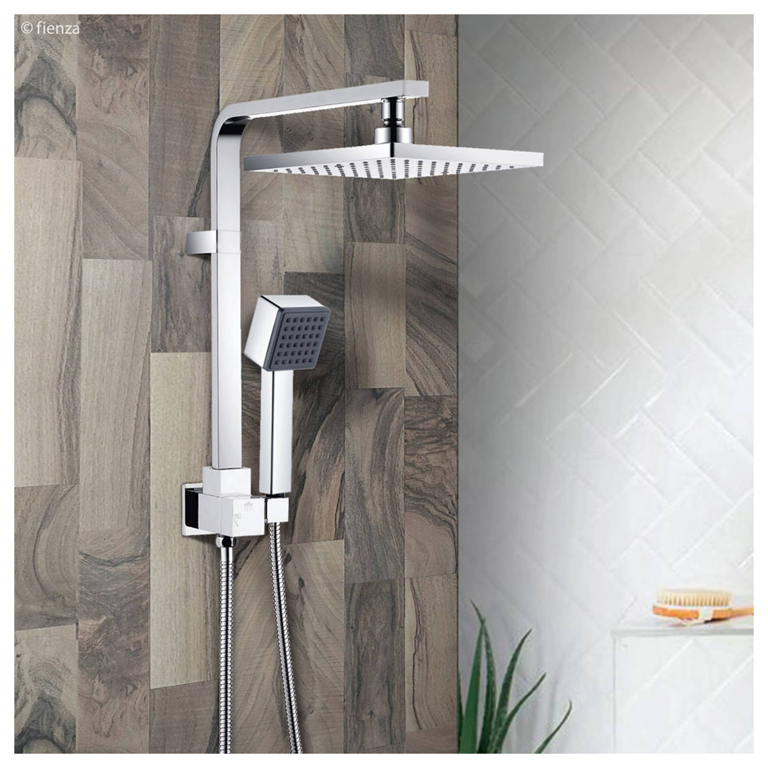 Modena Twin Half-Rail Shower, Chrome