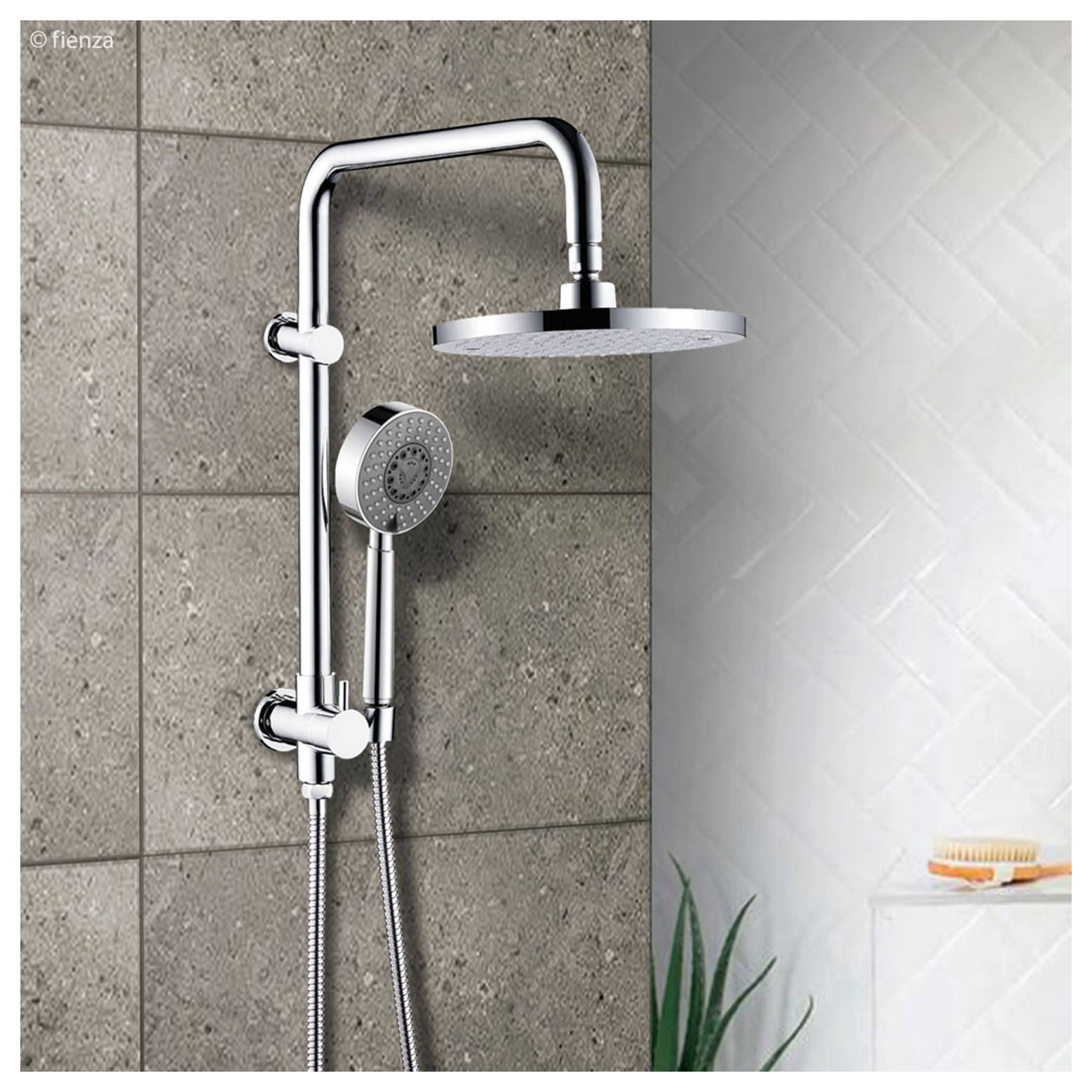 Isabella Twin Half-Rail Shower, Chrome