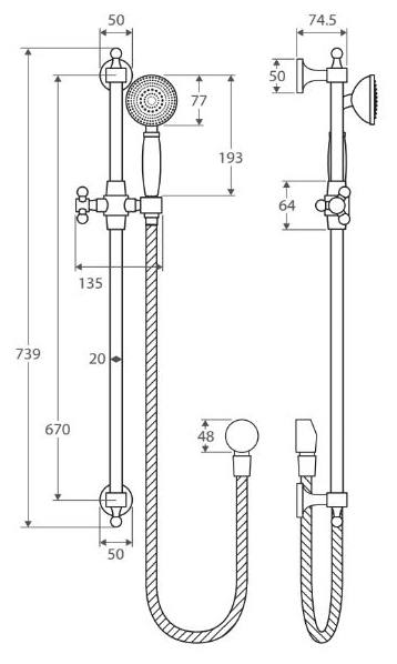 Lillian Rail Shower, Brushed Nickel