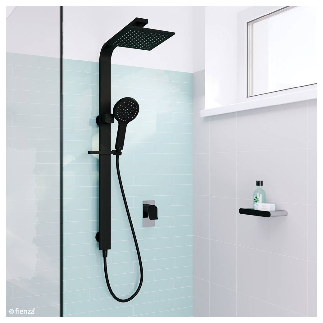 Lincoln Deluxe Twin Shower, Matte Black