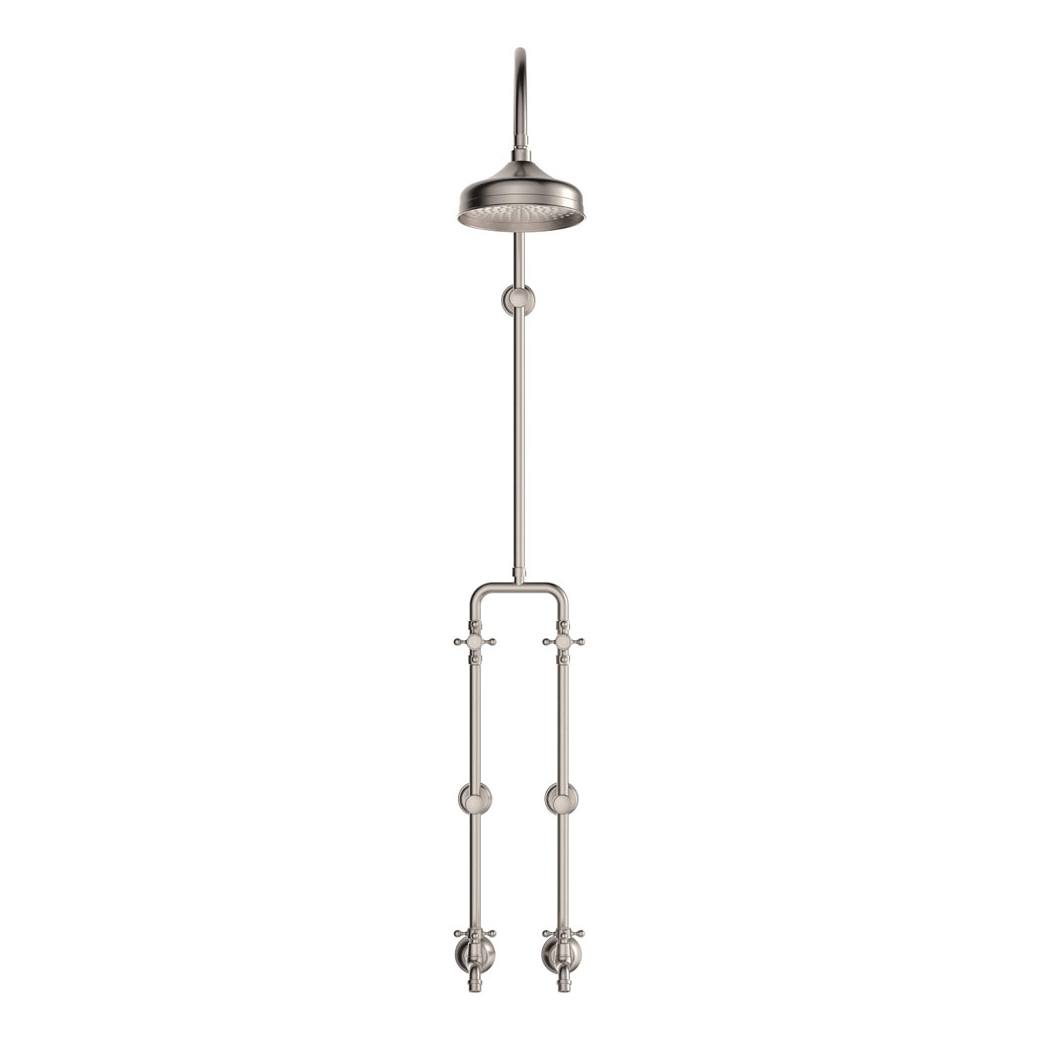 Lillian Exposed Rail Shower & Bath Set, Brushed Nickel