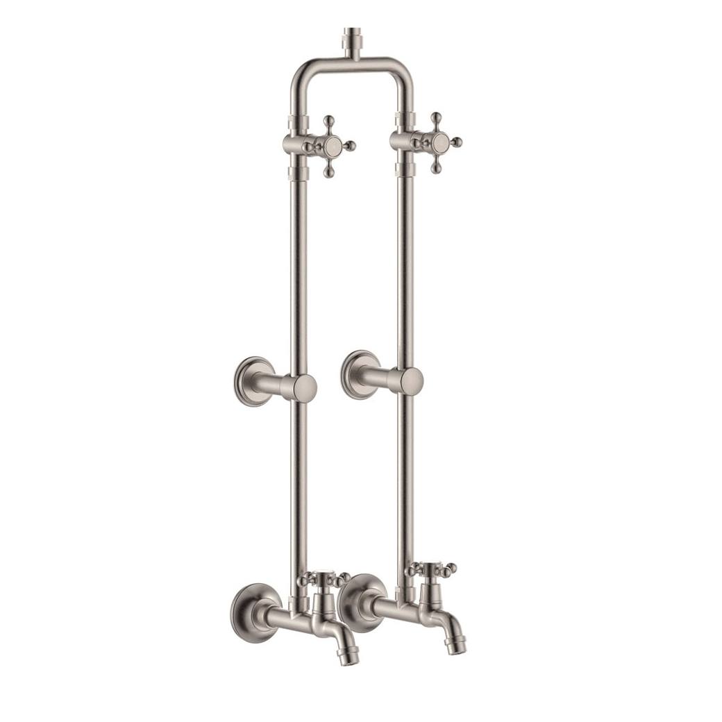 Lillian Exposed Rail Shower & Bath Set, Brushed Nickel