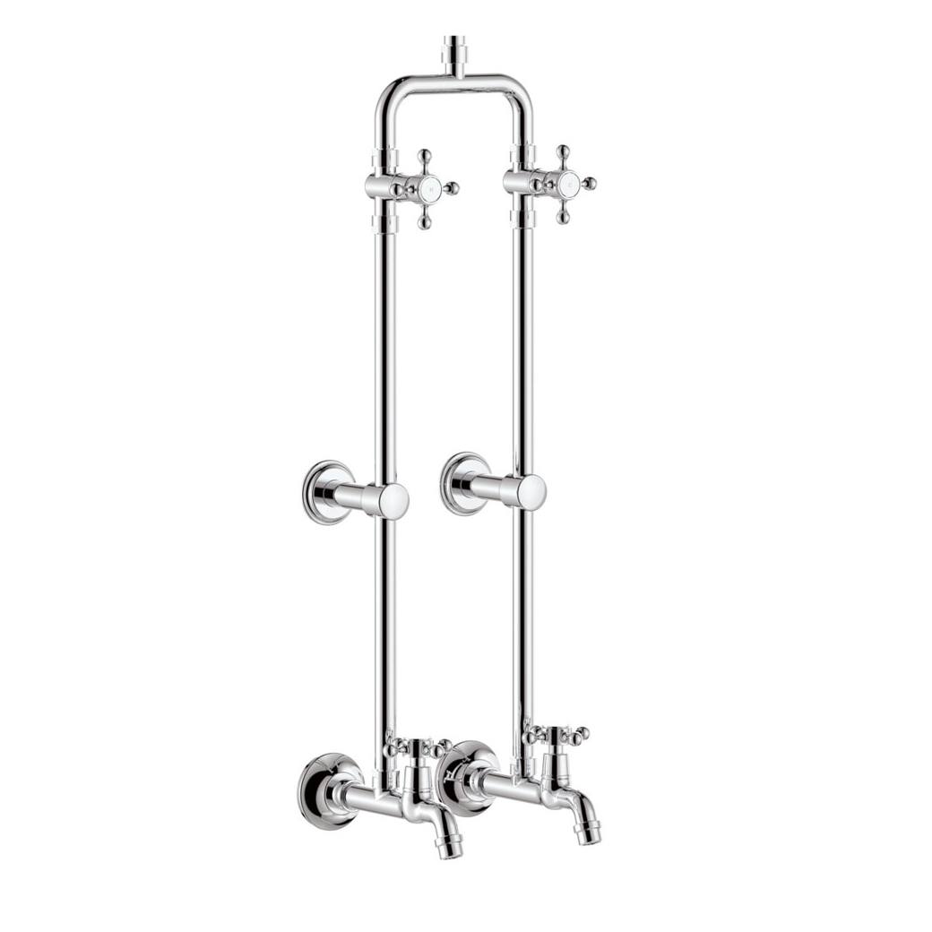 Lillian Exposed Rail Shower & Bath Set, Chrome