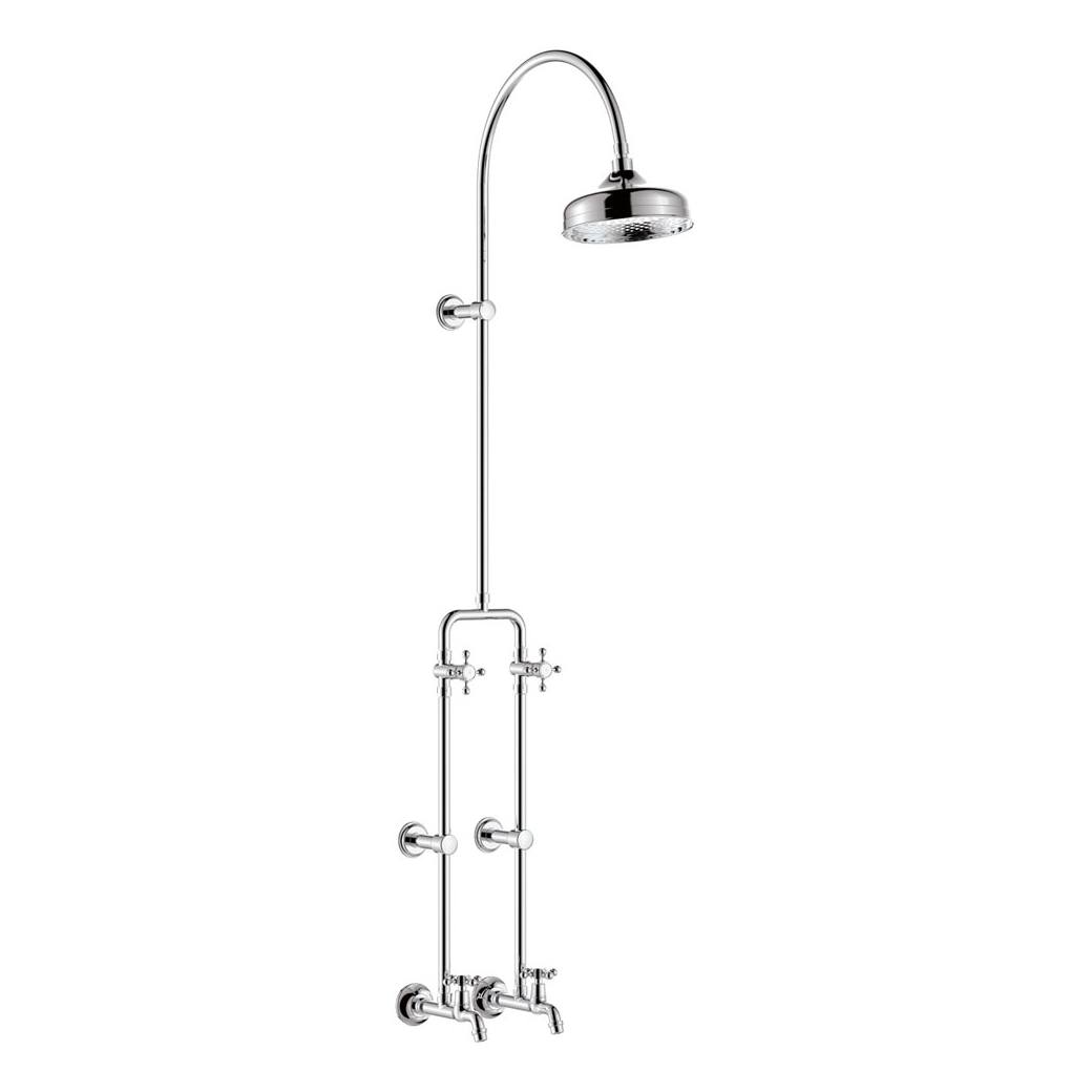 Lillian Exposed Rail Shower & Bath Set, Chrome