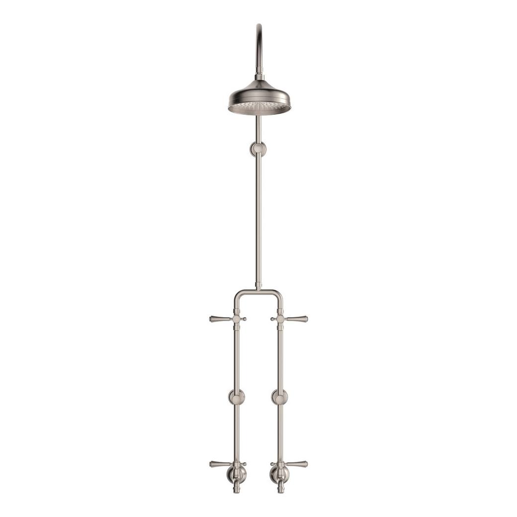 Lillian Lever Exposed Rail Shower & Bath Set, Brushed Nickel