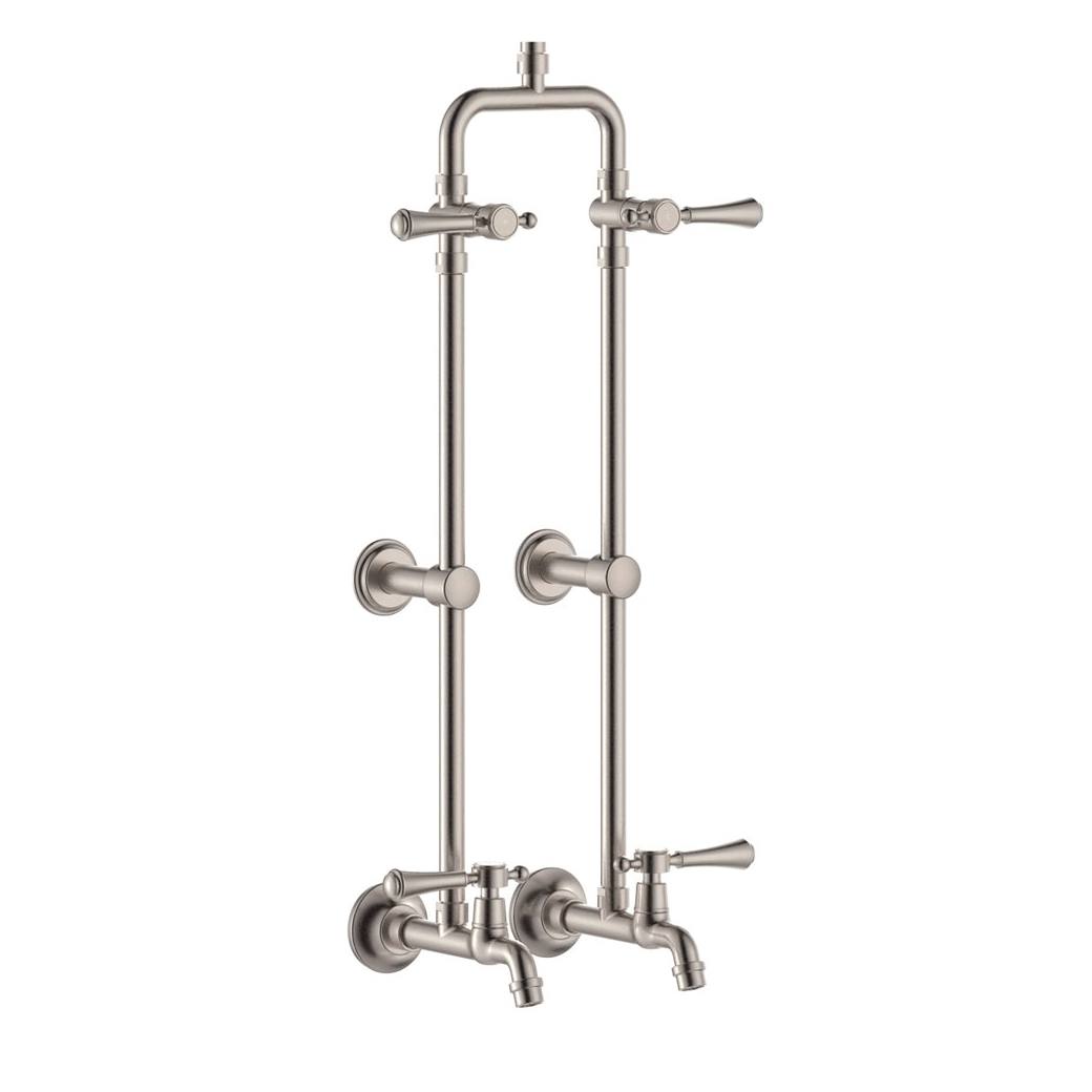 Lillian Lever Exposed Rail Shower & Bath Set, Brushed Nickel