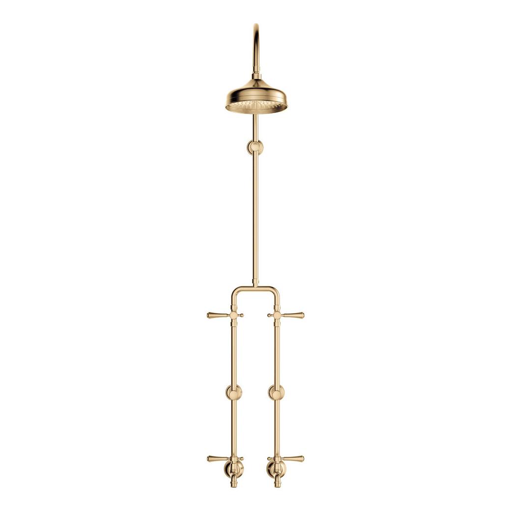 Lillian Lever Exposed Rail Shower & Bath Set, Urban Brass