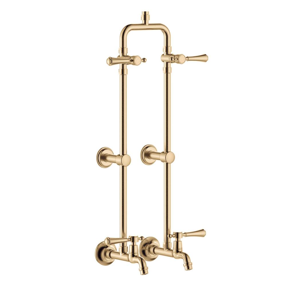 Lillian Lever Exposed Rail Shower & Bath Set, Urban Brass