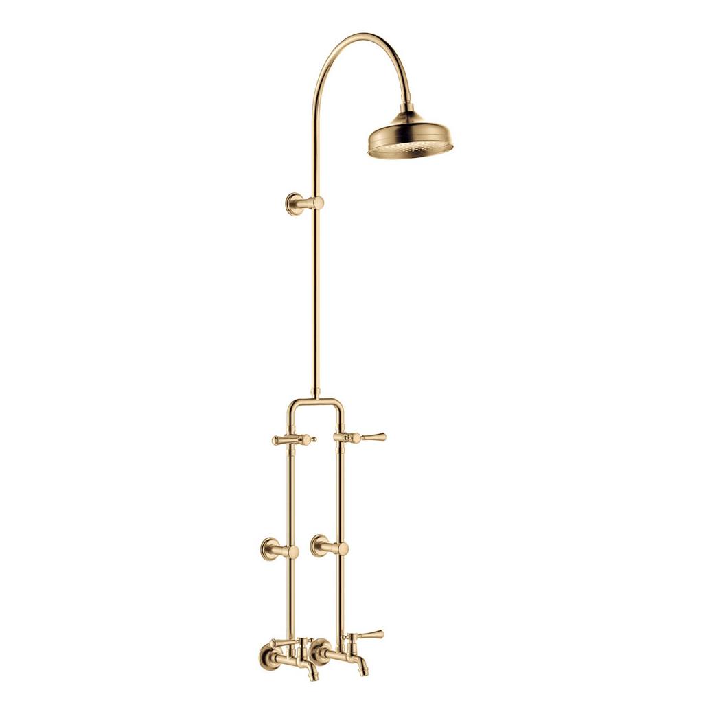 Lillian Lever Exposed Rail Shower & Bath Set, Urban Brass