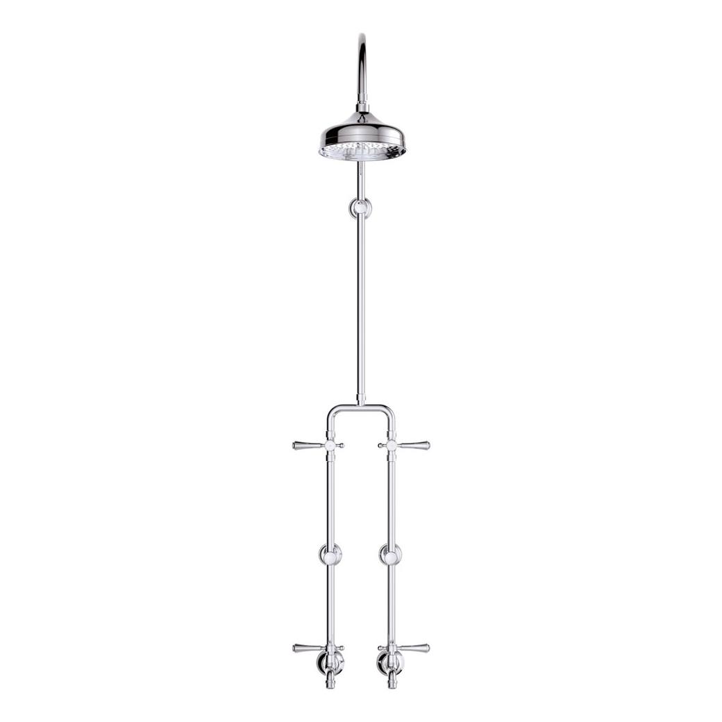 Lillian Lever Exposed Rail Shower & Bath Set, Chrome