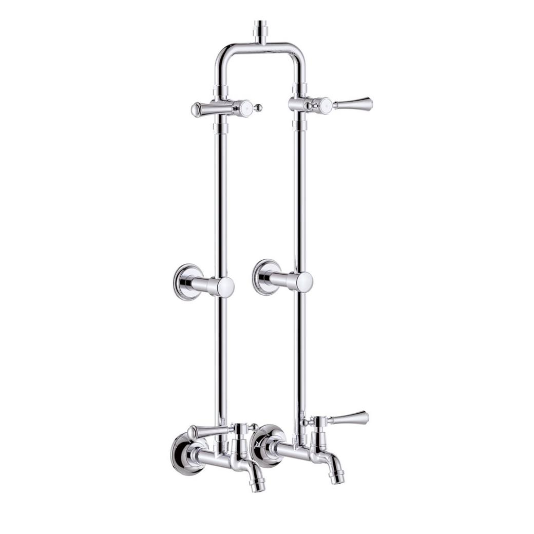 Lillian Lever Exposed Rail Shower & Bath Set, Chrome