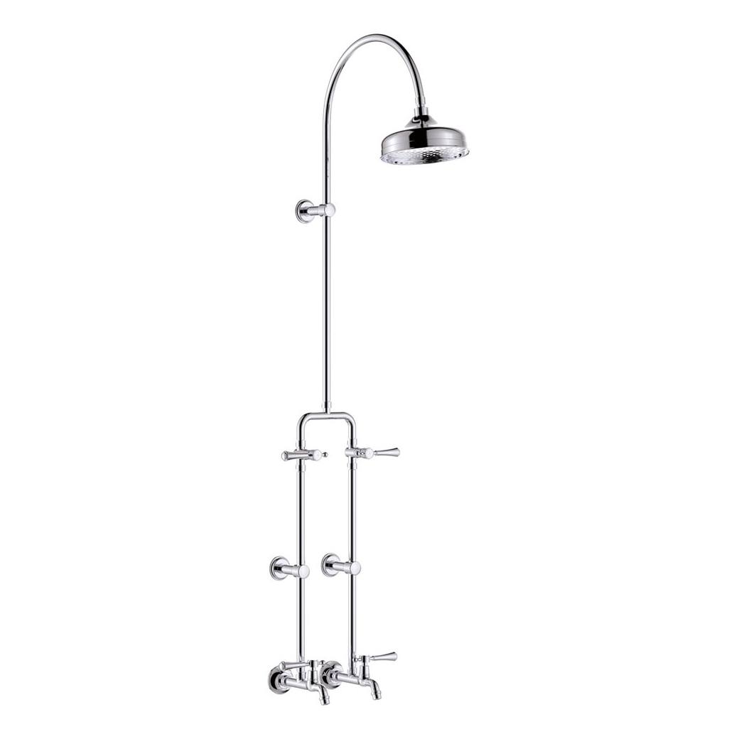 Lillian Lever Exposed Rail Shower & Bath Set, Chrome