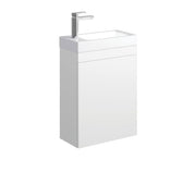 Denzel Edge Wall Hung 450Mm Ensuite Vanity Satin White With Ceramic Basin