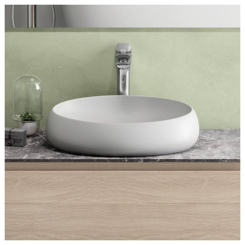 RAK Cloud Above Counter Basin, Matte White