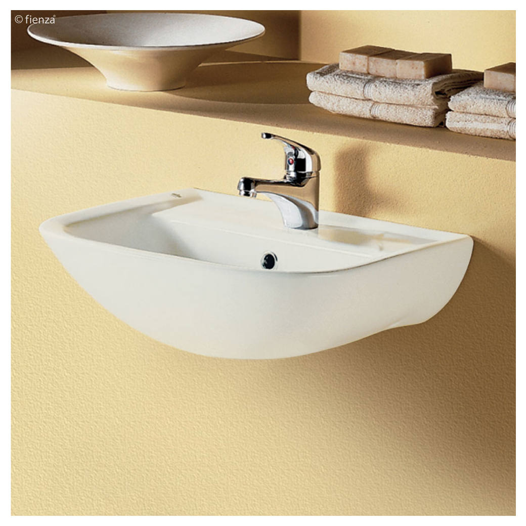 RAK Lara Ivory Wall Basin, 1TH, Gloss Ivory
