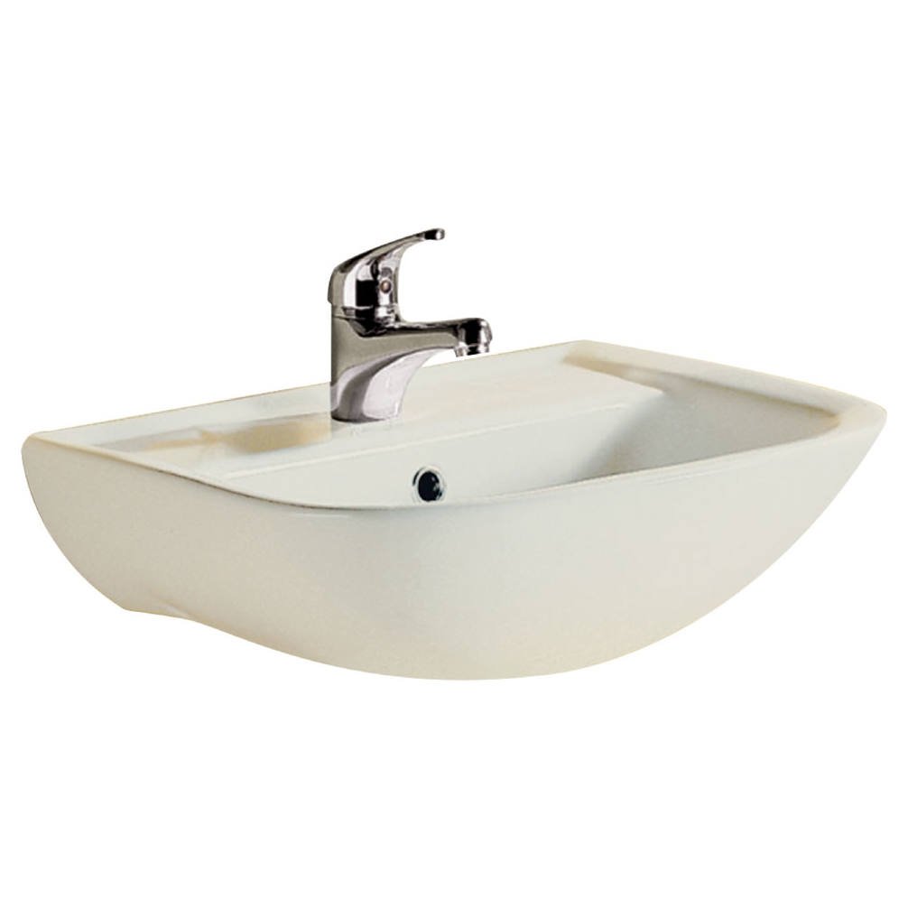 RAK Lara Ivory Wall Basin, 1TH, Gloss Ivory