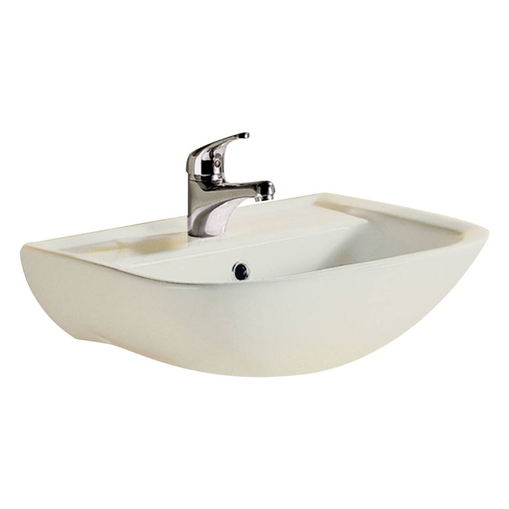 RAK Lara Ivory Wall Basin, 3TH, Gloss Ivory