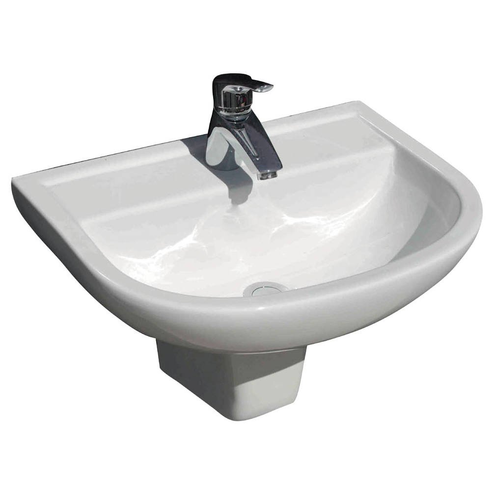 RAK X500 Wall Basin With Integral Shroud, 1TH, Gloss White