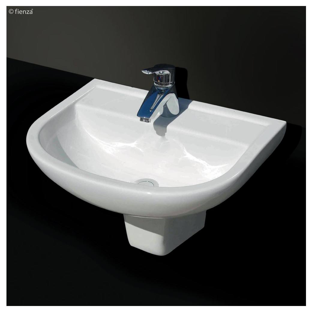 RAK X500 Wall Basin With Integral Shroud, 3TH, Gloss White