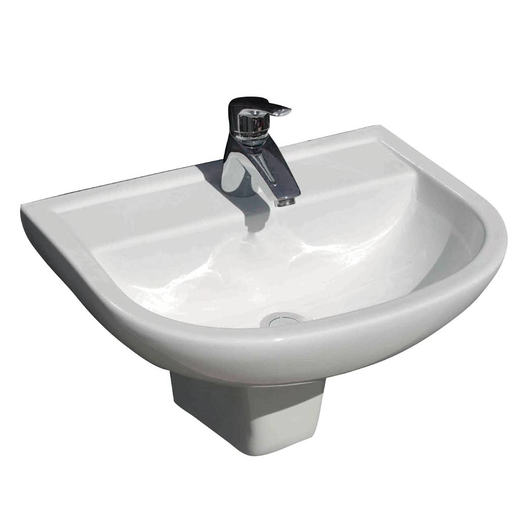 RAK X500 Wall Basin With Integral Shroud, 3TH, Gloss White