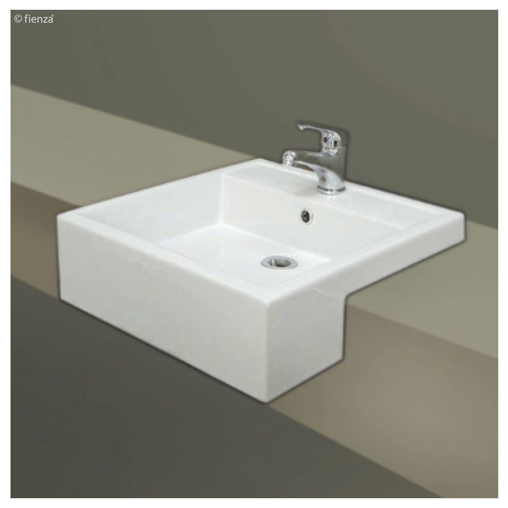 RAK Nova Semi-Recessed Basin, 1TH, Gloss White