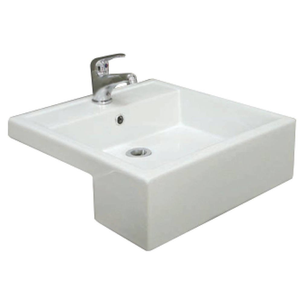 RAK Nova Semi-Recessed Basin, 1TH, Gloss White