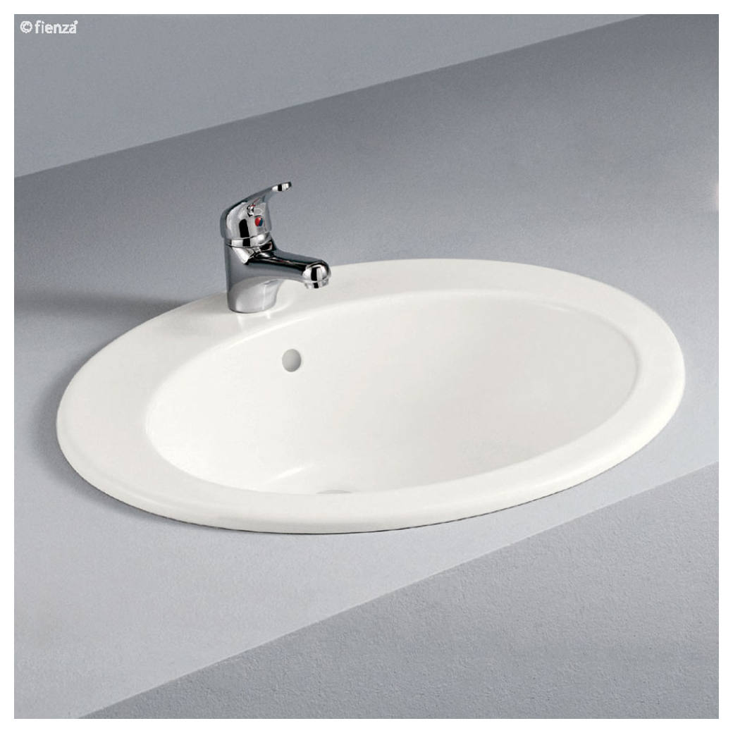 RAK Jessica Ivory Fully-Inset Basin, 1TH, Gloss Ivory