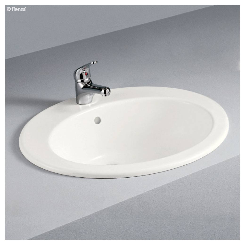 RAK Jessica Ivory Fully-Inset Basin, 1TH, Gloss Ivory