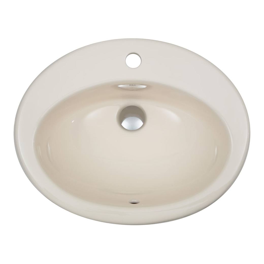 RAK Jessica Ivory Fully-Inset Basin, 3TH, Gloss Ivory