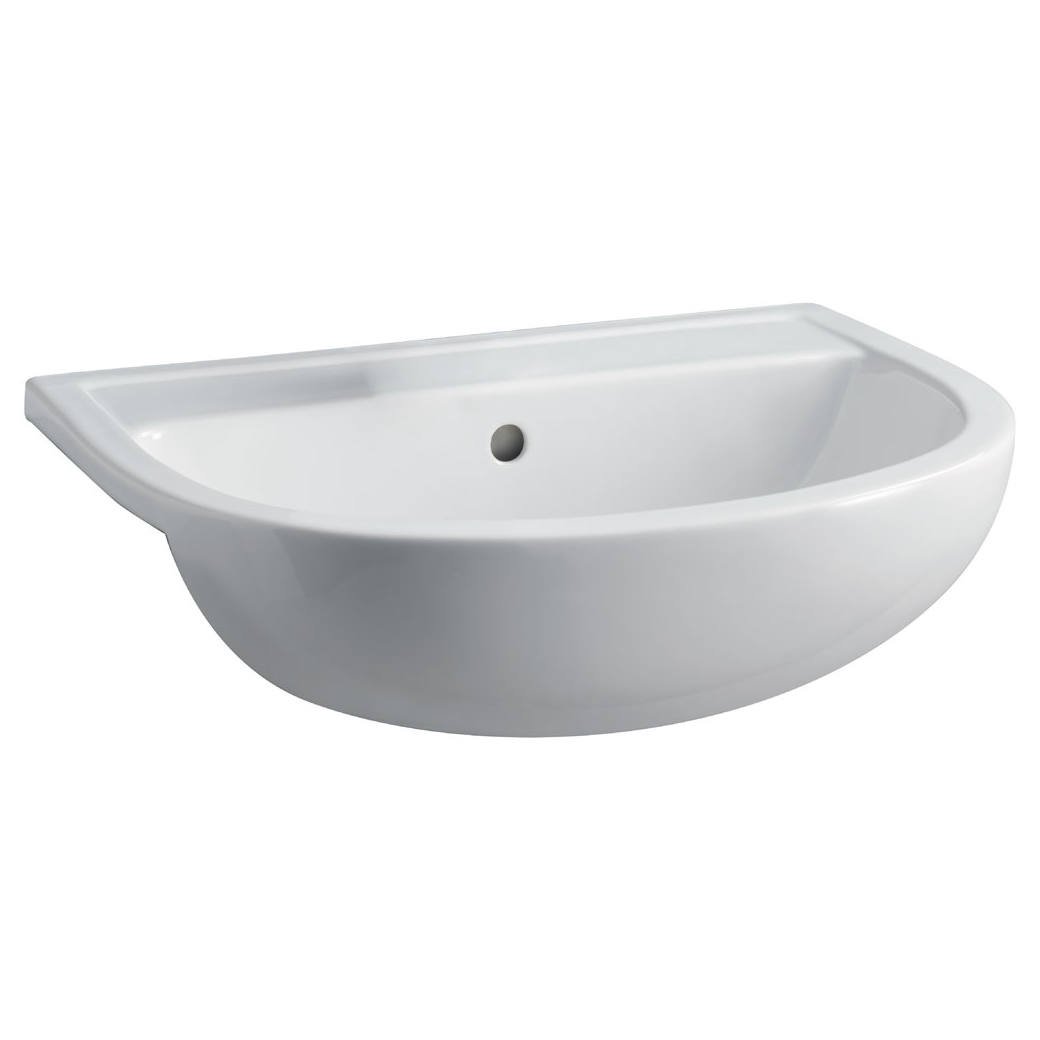 RAK Compact Semi-Recessed Basin, 1TH, Gloss White