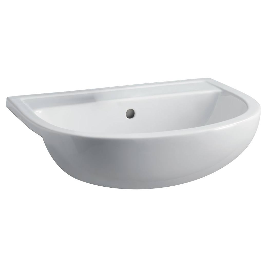 RAK Compact Semi-Recessed Basin, 3TH, Gloss White