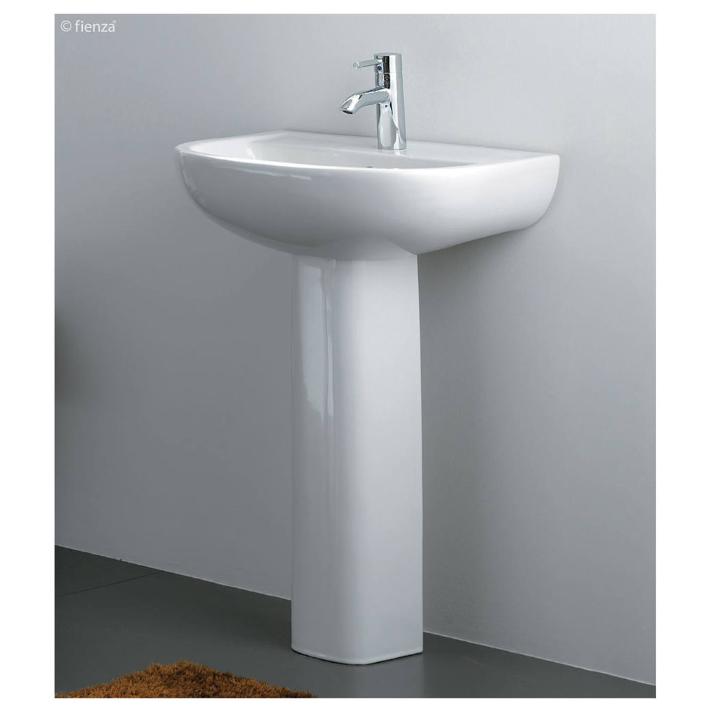 RAK Compact 550 Pedestal Basin, 1TH, Gloss White