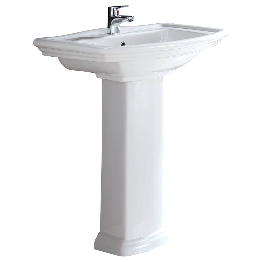 RAK Washington Pedestal Basin, 3TH, Gloss White