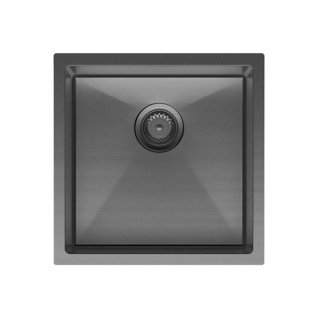 Fienza Hana 32L Single Kitchen Sink, Pvd Carbon Metal