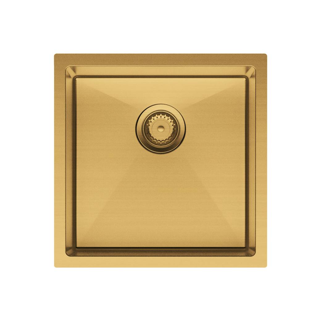 Fienza Hana 32L Single Kitchen Sink, Pvd Rugged Brass